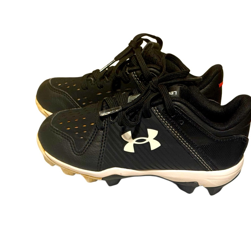 Under Armour Black and White Kids Cleats Sneakers